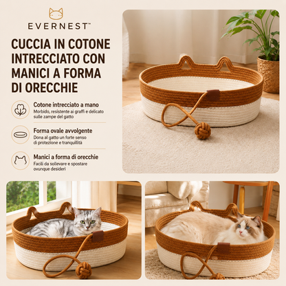 EverNest™ – Cuccia Comfort per Gatti, Il suo angolo di comfort ogni giorno. 🐱